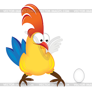 Cock with Egg - vector clipart