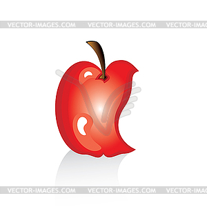 Bitten off red apple - vector clipart