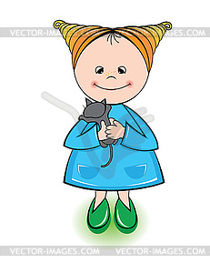 Girl with cat - vector image