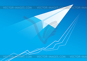 Flying Paper Airplane - vector image