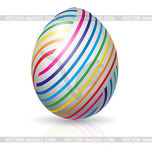 Easter egg with colorful stripes - vector clipart