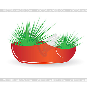 Cactus in red pot - vector image