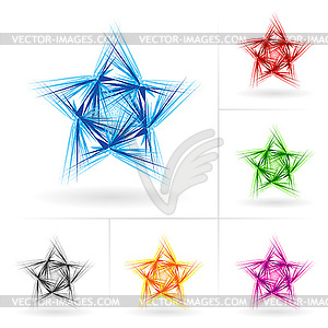 Set of different stars icons - vector image