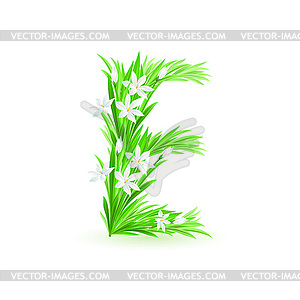 One letter of spring flowers - vector clipart