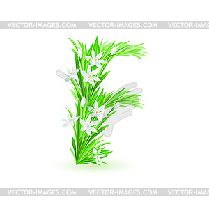 One letter of spring flowers - vector image