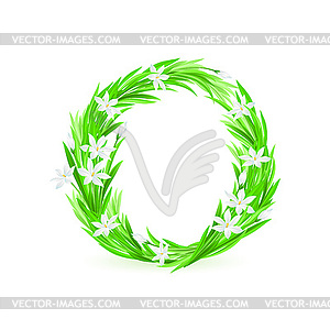 One letter of spring flowers - vector clipart