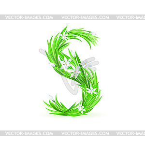 One letter of spring flowers - vector image