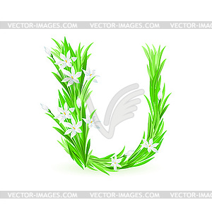 One letter of spring flowers - vector clipart