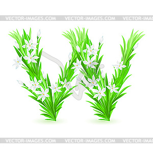 One letter of spring flowers - royalty-free vector image