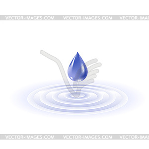 Water drop falling - vector image