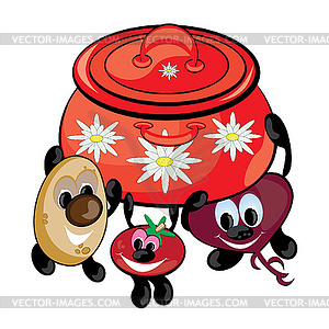 Cartoon vegetables - vector clipart