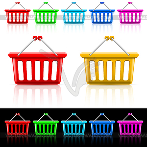 Shopping baskets - vector clip art