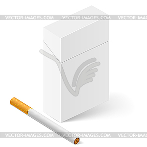 Белый пачку сигарет - векторное изображение