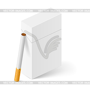 Белый пачку сигарет - клипарт в векторном формате