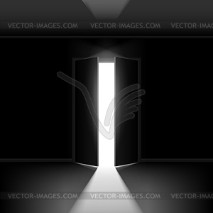 Double open door - vector image