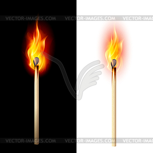 Burning match - vector clipart