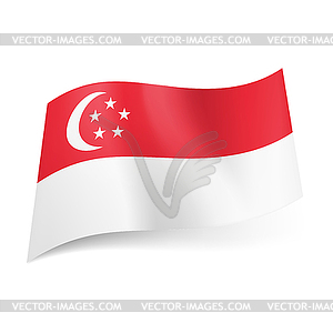 State flag of Singapore - vector clip art