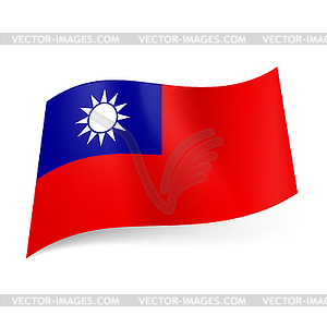 State flag of Taiwan, Republic of China - color vector clipart