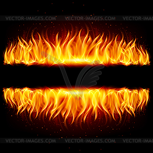 Two walls of fire - color vector clipart