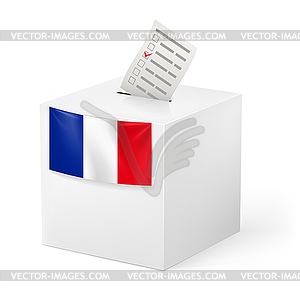 Ballot box with voicing paper. France - vector EPS clipart