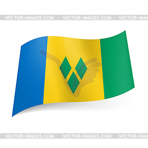 State flag of Saint Vincent and Grenadines - vector clipart