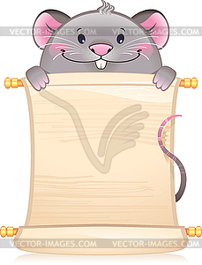 Крысы с прокрутки - символ китайский гороскоп - векторное изображение