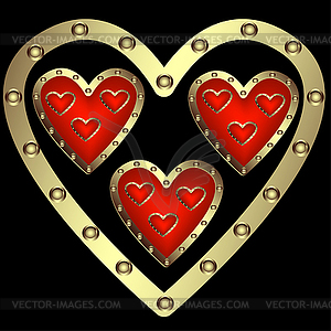 Set of decorative hearts - vector clip art