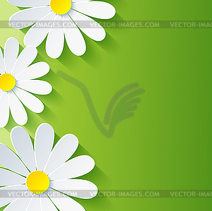 Spring abstract floral background, 3d flower - vector image