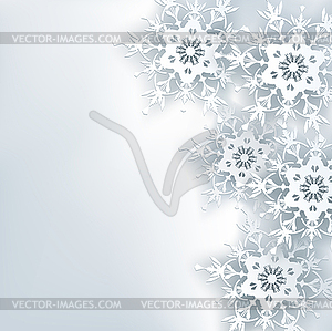 Stylish creative abstract background, 3d snowflake - vector clipart