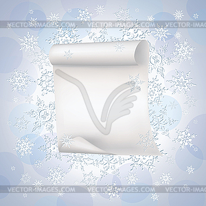 Зимний фон с бумагой и снежинки - векторный клипарт / векторное изображение