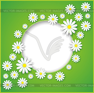 Abstract background with flower camomile - vector clipart