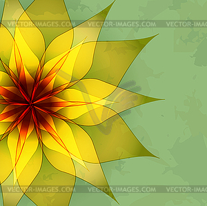 Vintage abstract green background with flower - vector image