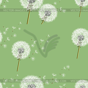 Background seamless pattern with dandelion - color vector clipart