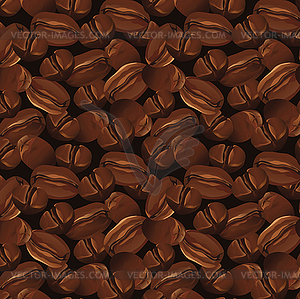 Seamless background with coffee beans - vector clipart