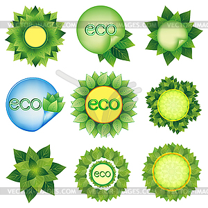 Набор элементов для дизайна Eco - векторизованное изображение клипарта