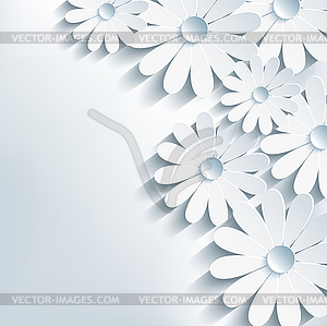 3d flower chamomile, stylish abstract background - vector image