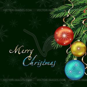 New Year and Christmas card, bright celebratory - vector clipart