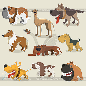 Cartoon dogs collection - vector clipart