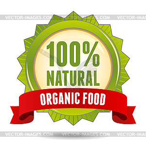 Organic food badge - vector clipart / vector image