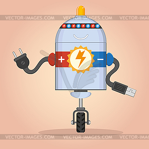 Charging robot - vector clipart