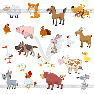 Farm animals set - vector image