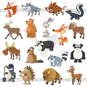 Forest animals set - vector image