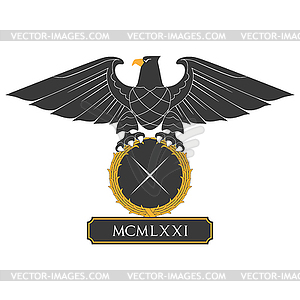 Eagle with shield - vector image