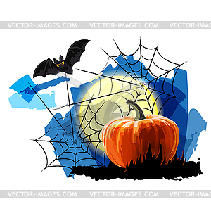 Halloween Party Background with Pumpkin - vector clip art