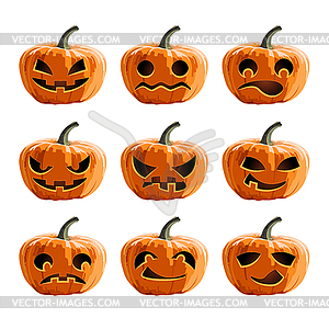 Set pumpkins for Halloween - vector clipart