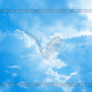 Blue cloudy sky background - vector clip art