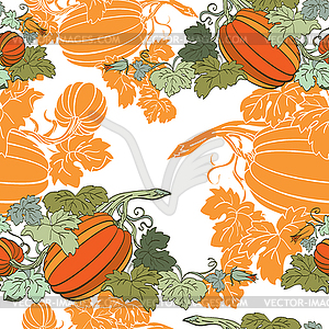 Pumpkin Background seamless pattern - vector clip art