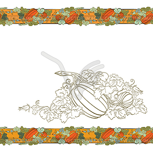 Pumpkin Background seamless pattern - vector image