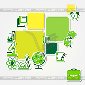 Back to school and icon set - vector clipart