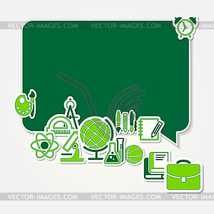 Back to school and icon set - vector image